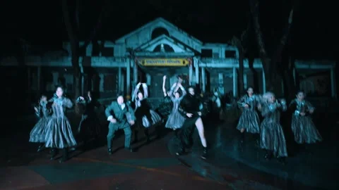 Spooky scene with people dressed as ghos... | Stock Video | Pond5