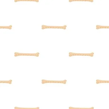 Spooky seamless pattern with beige bones simple silhouettes. Isolated print.  Stock Illustration