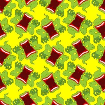 Spooky seamless pattern. Terrible howling wraith background. Monster scares o Stock Illustration