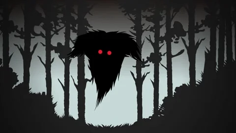 Spooky shadow mothman flying in the forest Stock Footage 314762588