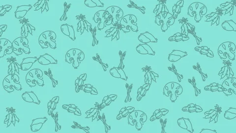 Spooky Skeleton Pattern - A Halloween-Themed Animated Background. Stock Footage 322984762