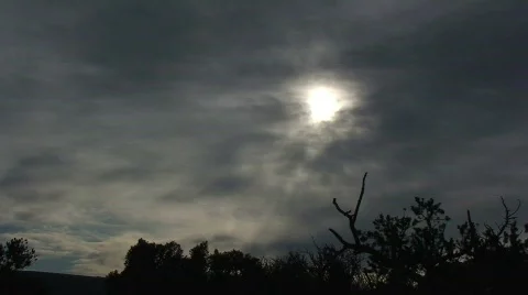 Spooky Sky with Cloud Overcast in the Desert Stock Footage 302536