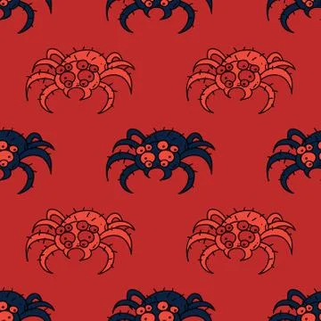 Spooky spider seamless pattern Stock Illustration