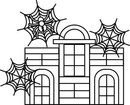 Spooky spiders dangle from intricate webs Stock Illustration
