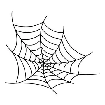 Spooky spiderweb icon, outline style Stock Illustration