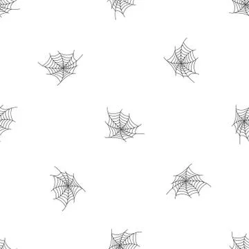 Spooky spiderweb pattern seamless vector Stock Illustration