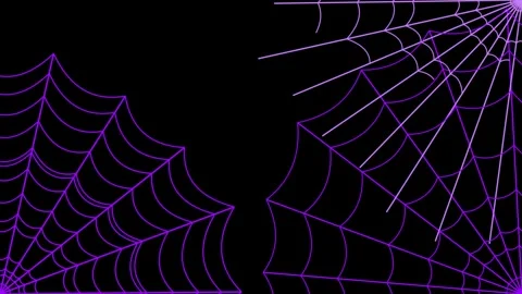 Spooky spiderwebs animate on black background motion graphics for Halloween Vídeo Stock 345845884