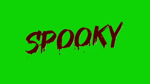 Spooky text animation with dripping blood on a green screen background Stock Footage 345663585