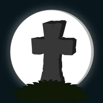 Spooky tombstone Stock Illustration
