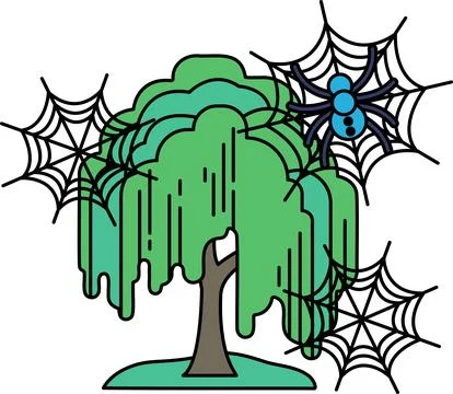 Spooky tree drips with icicles Stock Illustration