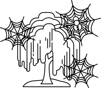 Spooky tree drips with icicles Stock Illustration