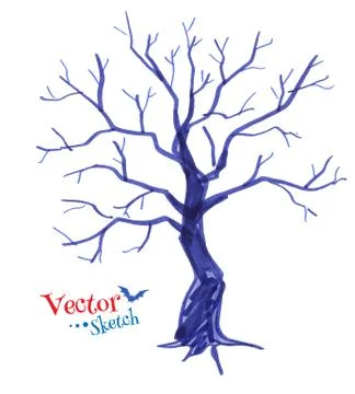 Spooky tree Stock Illustration