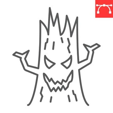 Spooky tree line icon 스톡 일러스트