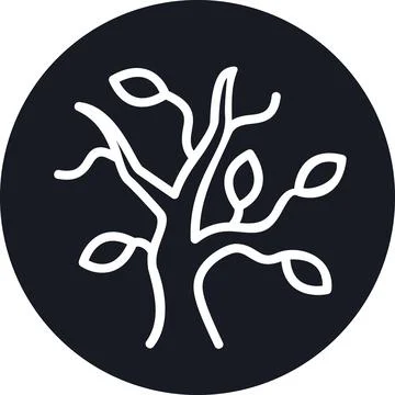 Spooky tree round graphic icon illustration Stock Illustration