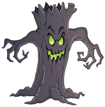 Spooky tree theme image - illustration. Stock-Illustration