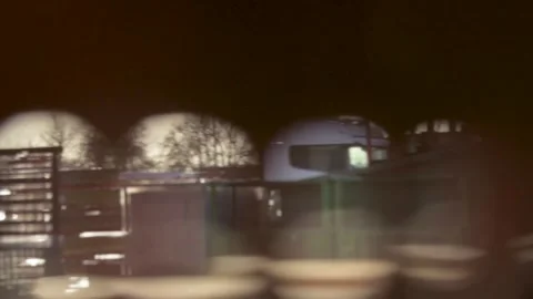 Spooky view hiding in a warehouse Stock Footage 252076562