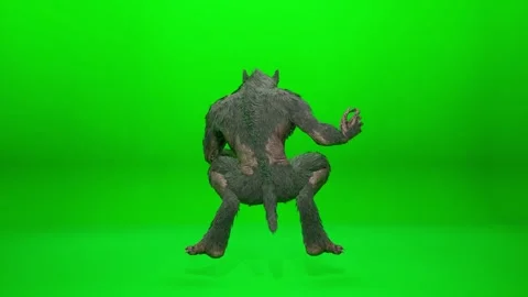 Spooky Werewolf Performance on Chroma Key Stock Footage 318206563