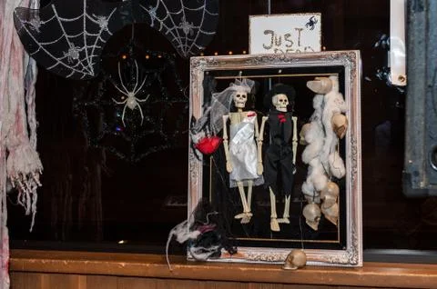 Spooky windows for the party Stock Photos
