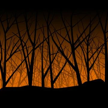 Spooky woodland Stock Illustration