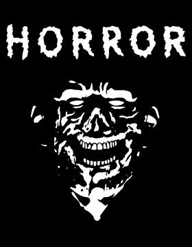 Spooky zombie head with torn face. Black and white colors. Vector illustratio Stock Illustration