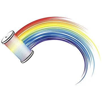 Spool and colored threads. Symbol for cutting and sewing Stock Illustration