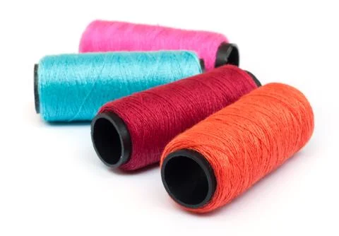 Spool of coloured  thread. Stock Photos