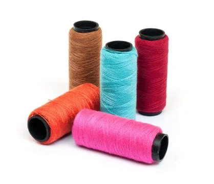 Spool of coloured  thread. Stock-Fotos