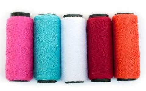 Spool of coloured  thread. Stock Photos