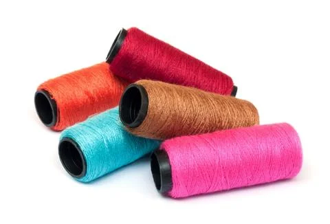 Spool of coloured  thread. Stock-Fotos