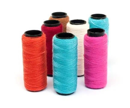 Spool of coloured  thread. Stock Photos