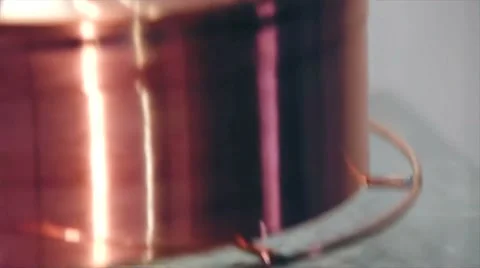 Spool of copper wire Video stock 62353171