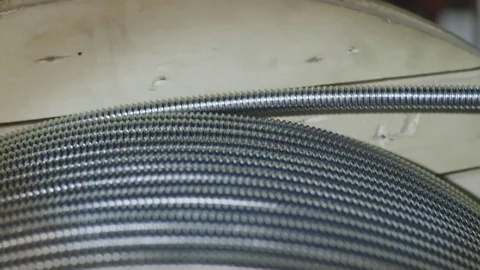 Spool of corrugated tube Video stock 70237149