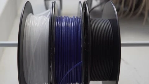 Spool of a filament spinning Stock Footage 140737922