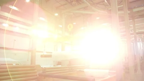 A spool with PVC sheet at the factory Stock Footage 149674774