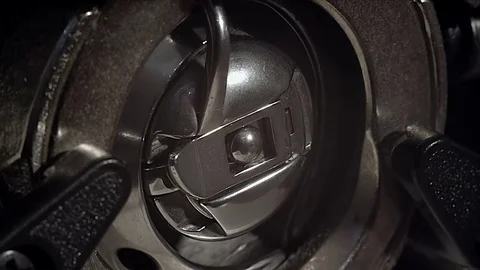 Spool rotation sewing machine, macro Stock Footage 71330915