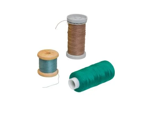 Spool sew thread. Set of different sewing spool with threads. Stock Photos