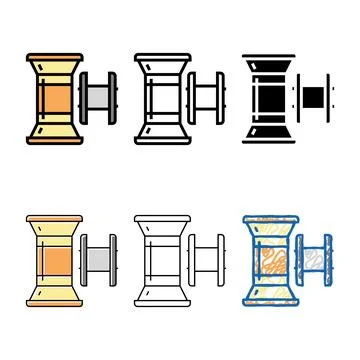 Spool sewer accessory color icon vector variations Stock Illustration