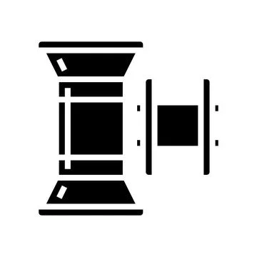 Spool sewer accessory glyph icon vector illustration Stock Illustration