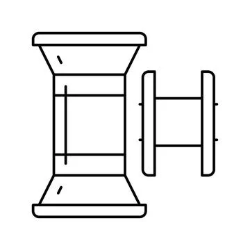 Spool sewer accessory line icon vector illustration 库存插图