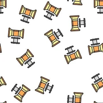 Spool sewer accessory vector seamless pattern Stock Illustration