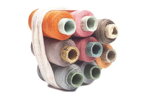 Spool of sewing thread, isolated on white background Stock Photos