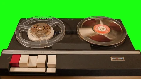 Spool to spool WIDE tape end Stock Footage 73496841