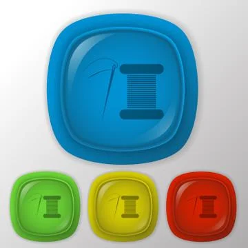 Spool of thread and needle. Ilustração Stock