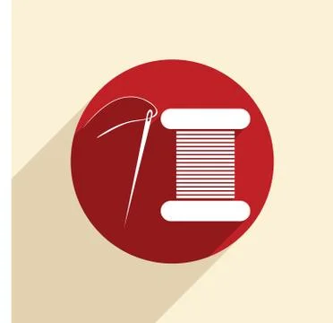 Spool of thread and needle. Ilustração Stock