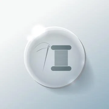 Spool of thread and needle. Ilustração Stock