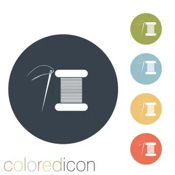 Spool of thread and needle. Ilustração Stock
