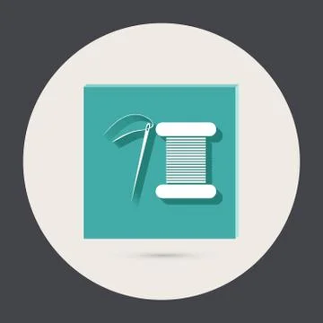 Spool of thread and needle. Stock Illustration