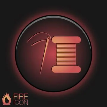 Spool of thread and needle. a symbol of fashion and sewing. Stock Illustration