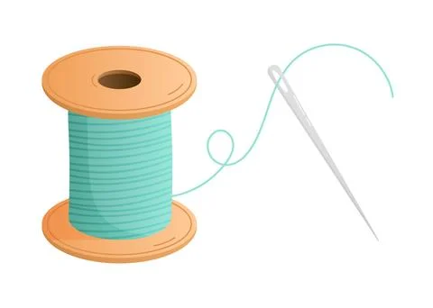 Spool of thread and needle. Vector illustration 스톡 일러스트