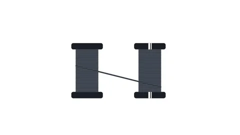 Spool of thread. Animation thread. Cartoon Stock Footage 125971606